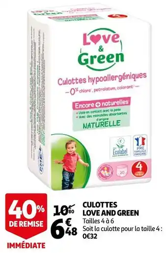 Auchan Love and green culottes offre
