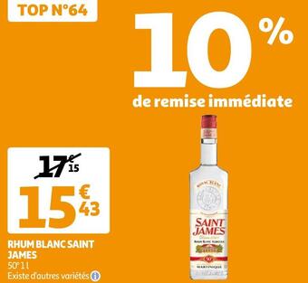 Auchan Saint james rhum blanc offre