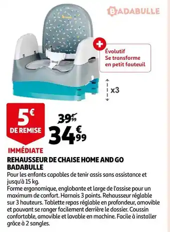Auchan Badabulle rehausseur de chaise home and go offre