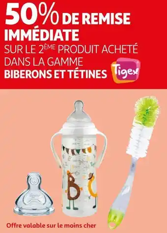 Tigex bon plan sur la gamme biberons et tétines de la marque tigex