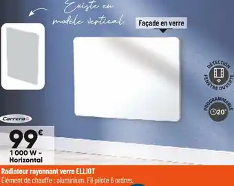 Bricorama Radiateur rayonnant verre elliot offre