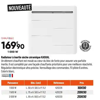 Bricorama Radiateur à inertie sèche céramique kasual offre