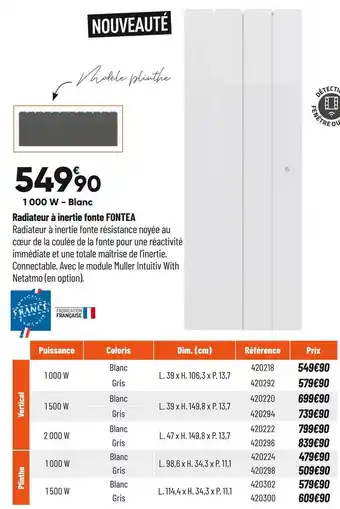 Bricorama Radiateur à inertie fonte fontea offre