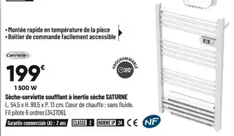 Bricorama Carrera sèche-serviette soufflant à inertie sèche saturne offre