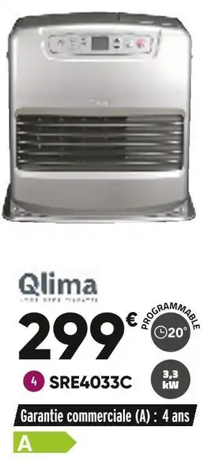 Bricorama Qlima poêle à pétrole sre4033c offre
