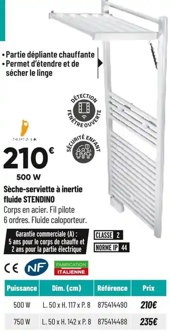 Bricorama Sèche-serviette à inertie fluide stendino offre