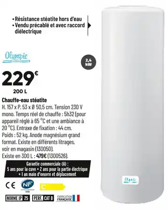 Olympic chauffe-eau stéatite