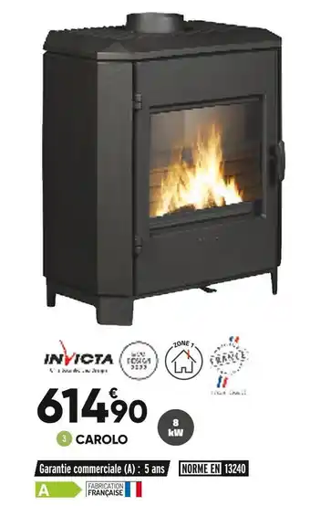 Bricorama Invicta poêle à bois carolo offre