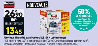 Bricorama Rubson absorbeur d’humidité et anti-odeurs rubson + lot 6 recharges offre