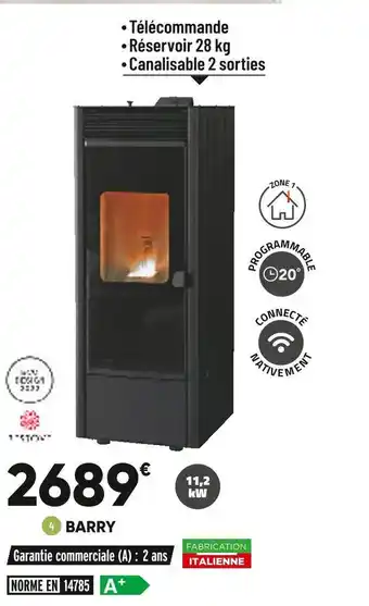 Bricorama Poêle à granulés barry offre