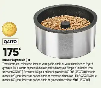 Qatto brûleur à granulés q10