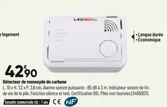 Détecteur de monoxyde de carbone
