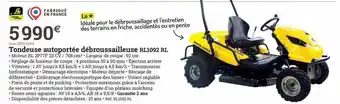 Espace emeraude Tondeuse autoportée débroussailleuse rl1092 rl offre
