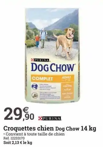Espace emeraude Croquettes chien dog chow 14 kg purina offre