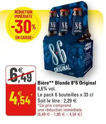 G20 Bière blonde 8 6 original offre