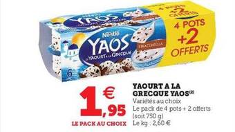 U Express Yaourt à la grecque yaos offre