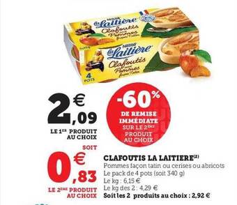 U Express Clafoutis la laitière offre