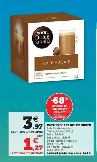 U Express Café nescafé dolce gusto offre