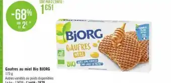 Géant Casino Gaufres au miel bio bjorg offre