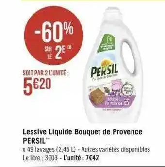 Géant Casino Lessive liquide bouquet de provence persil offre