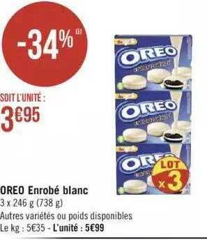 Géant Casino Oreo enrobé blanc offre
