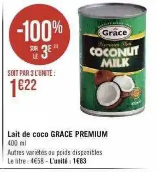 Géant Casino Lait de coco grâce premium offre