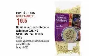 Géant Casino Nouilles aux oeufs recette asiatique casino saveurs d'ailleurs offre