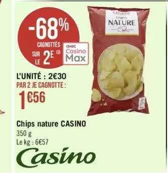 Géant Casino Chips nature casino offre