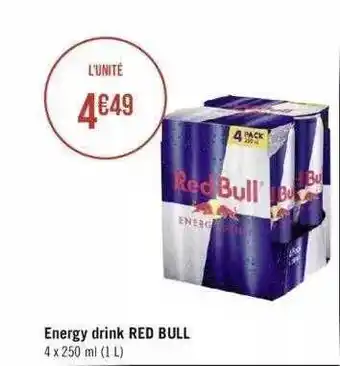 Géant Casino Energy drink red bull offre