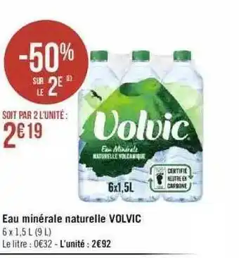 Géant Casino Eau minérale naturelle volvic offre