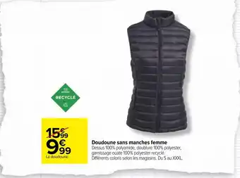 Carrefour Doudoune sans manches femme offre