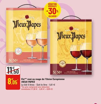 G20 Vin rosé ou rouge de l'union européenne vieux papes offre