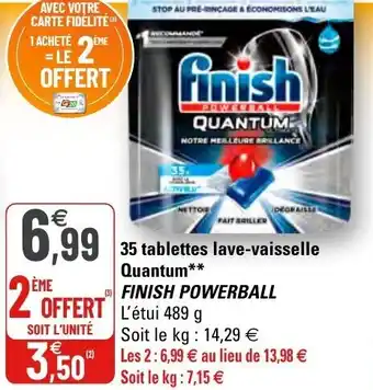 G20 35 tablettes lave-vaisselle quantum finish poweball offre