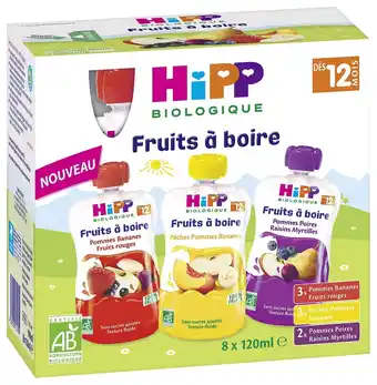 Hyper U Hipp fruits à boire 3 variétés offre