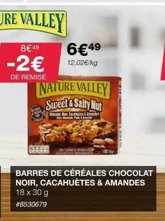 Costco Barres de céréales chocolat noir cacahuètes & amandes offre
