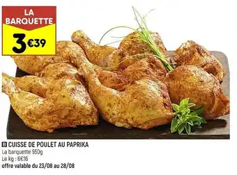 Leader Price Cuisse de poulet au paprika offre