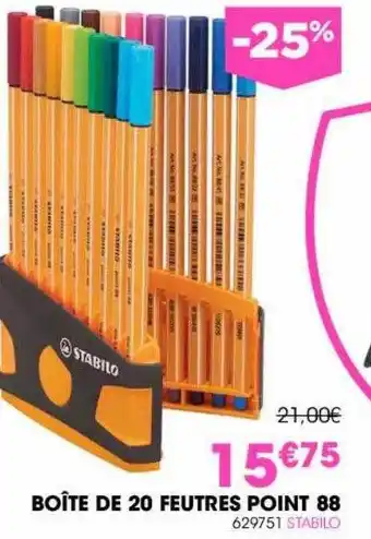 Rougier&Plé Boîte de 20 feutres point 88 offre