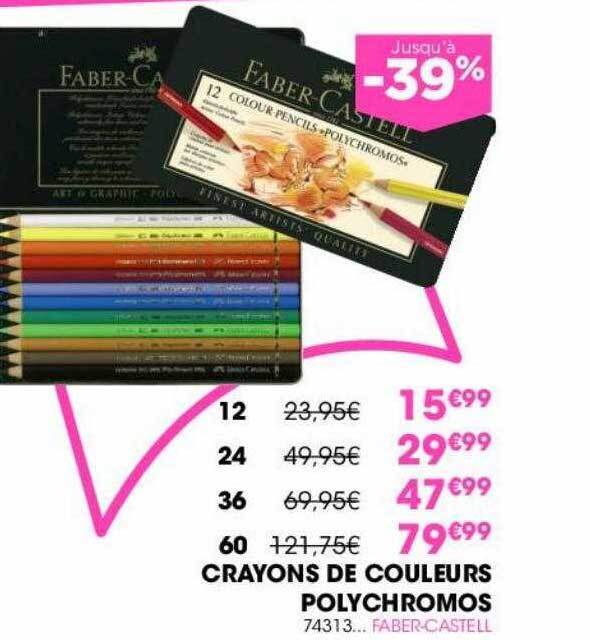 Promo Crayons de couleurs polychromos faber castell chez Rougier&Plé