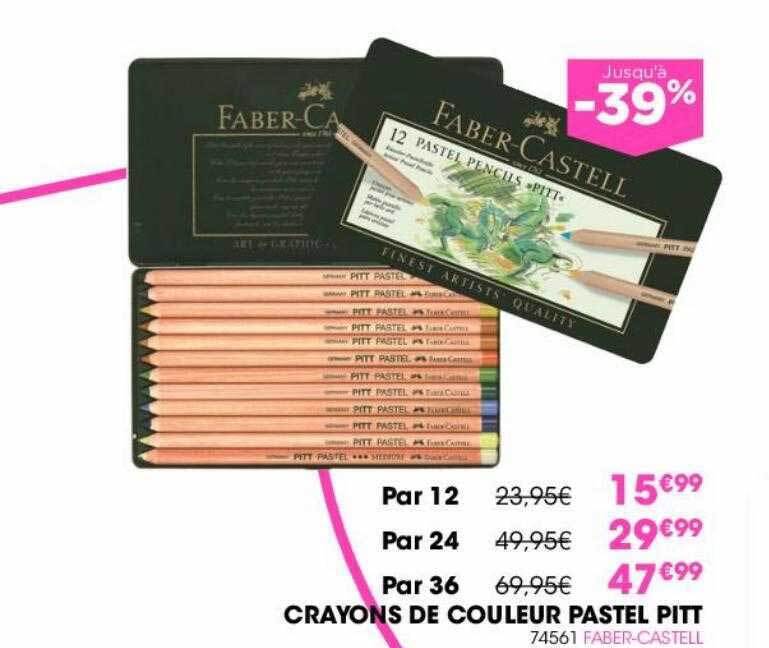 Promo Crayons de couleur pastel pitt fabercastell chez Rougier&Plé