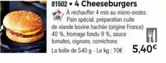 Thiriet 4 Cheeseburgers offre