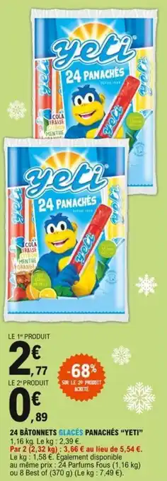 "YETI" 24 bâtonnets glacés panachés