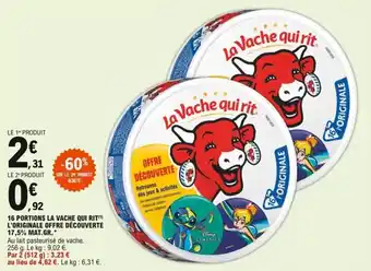 E.Leclerc 16 portions la vache qui rit l'originale offre découverte 17,5% mat.gr. offre
