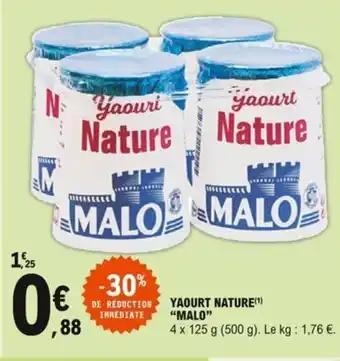 E.Leclerc "MALO" yaourt nature offre
