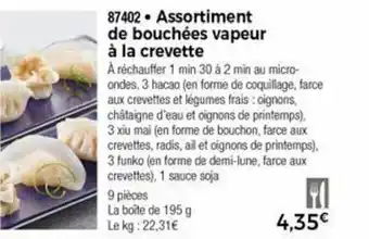 Thiriet Assortiment De Bouchées Vapeur à La Crevette offre