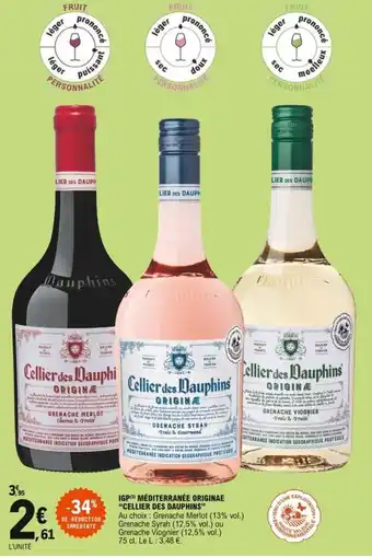 E.Leclerc "CELLIER DES DAUPHINS" igp méditerranée originae offre