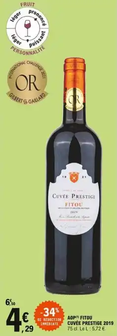E.Leclerc Aop fitou cuvée prestige 2019 offre