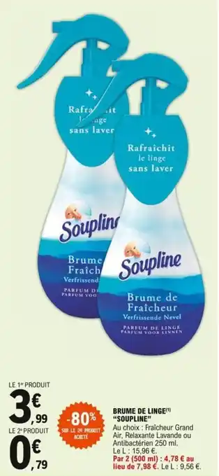 E.Leclerc "SOUPLINE" brume de linge offre