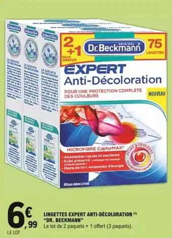 E.Leclerc "DR. BECKMANN" lingettes expert anti-décoloration offre