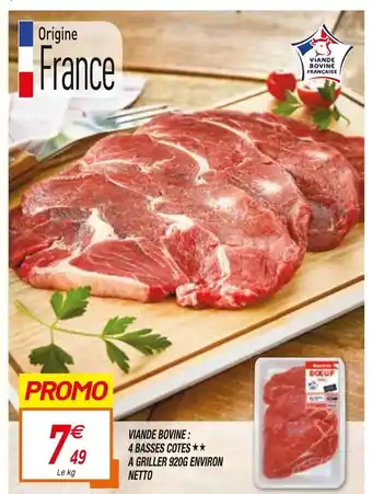 Netto Viande Bovine 4 Basses Cotes offre