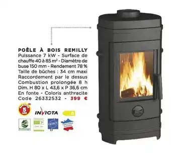 Bricomarché Poêle à bois remilly invicta offre